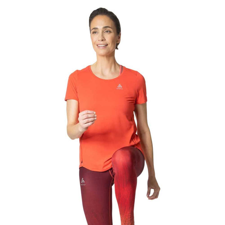 Odlo Damen Zeroweight Chill-tec_313871 Kurzarm Laufshirt XL Cayenne, XL Cayenne