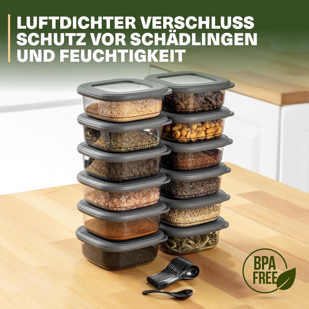 Vorratsdosen mit Deckel Luftdicht, 12er Vorratsbehälter Set BPA-Frei, Vorratsdose zur Müsli Mehl Auf