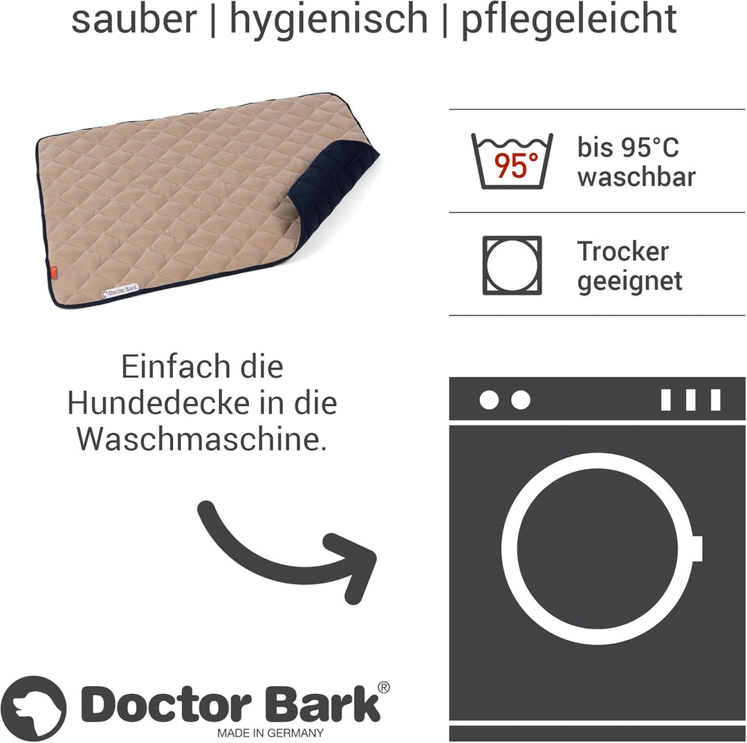 Doctor Bark Hundedecke Fleece Wendedecke - Flauschige, robuste Hundematte für mittlere Hunde - Liege