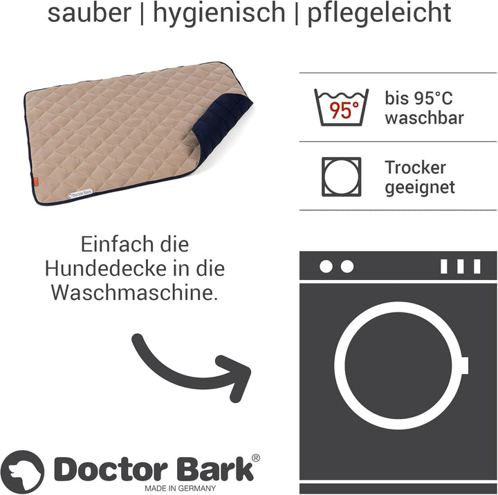 Doctor Bark Hundedecke Fleece Wendedecke - Flauschige, robuste Hundematte für mittlere Hunde - Liege