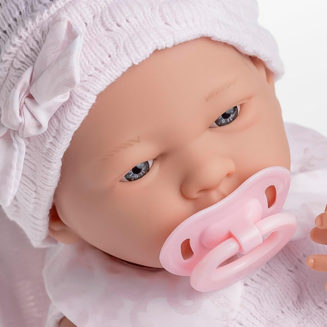 jc toys Berenguer Realistische Babypuppe Strickkleid und Decke; ca. 38,1 cm (15 Zoll) Rosa, Rosa