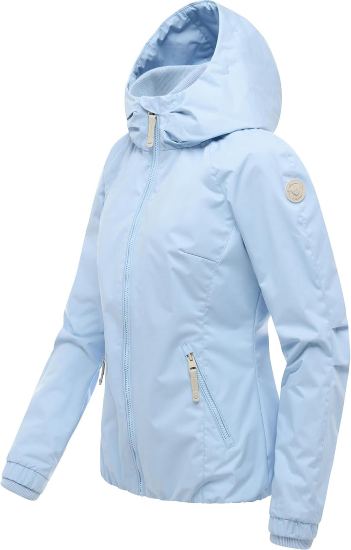 Ragwear Damen wasserdichte Übergangsjacke leichte Jacke kurz mit Kapuze Dizzie Intl XS-6XL XS Arctic
