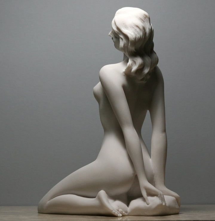 Akt Nackte Frau, Sexy, Weibliche, Erotische Kunst, Alabasterfigur, Statue, Skulptur 20 cm