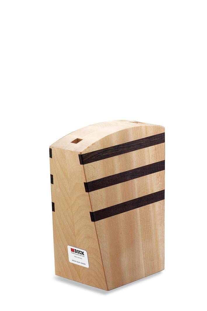 F. DICK Design Messerblock (ohne Messer/Kochwerkzeuge, aus massivem Buchenholz, mit Magnetstreifen,