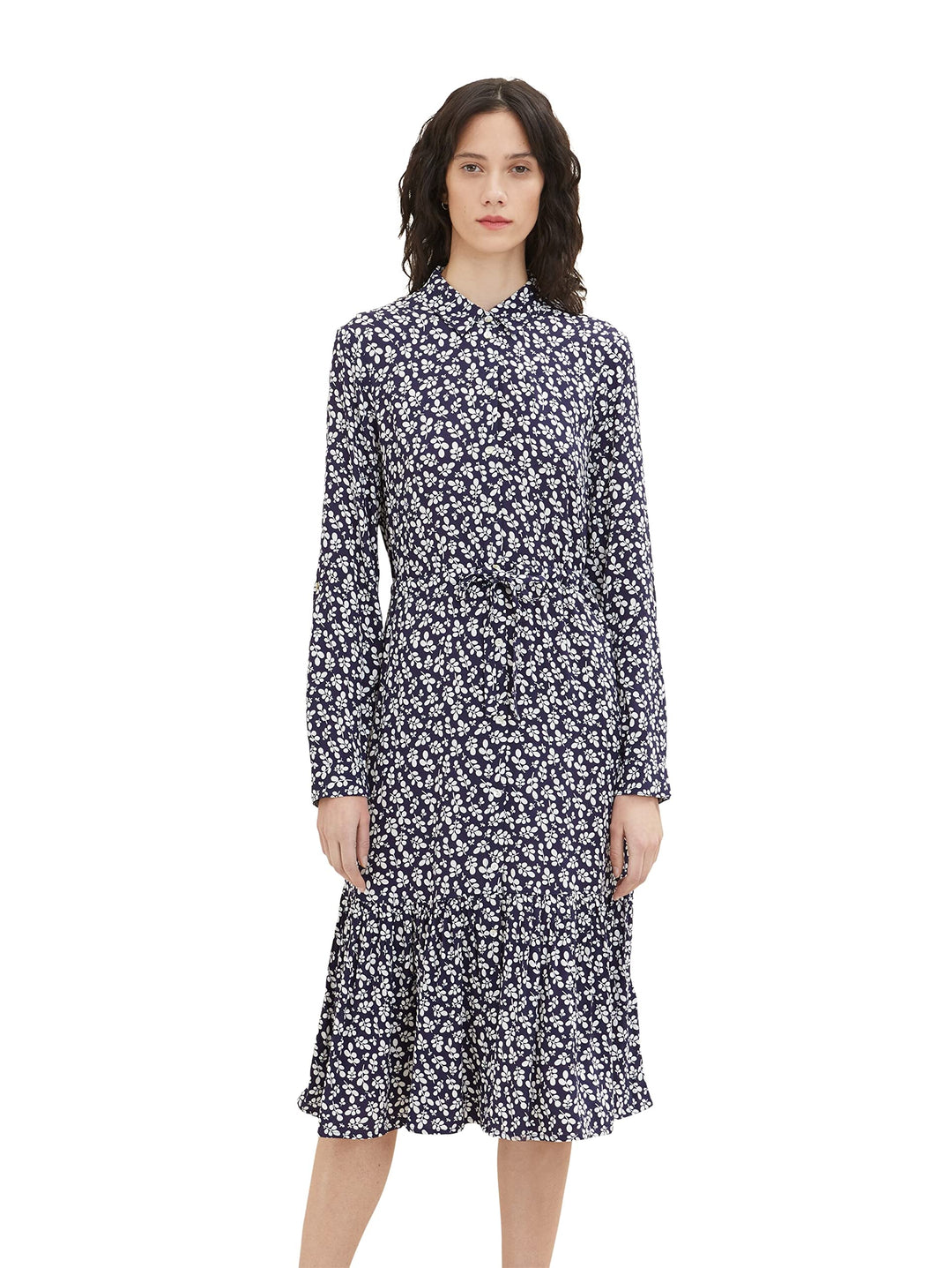 TOM TAILOR Damen Kleid mit Muster 46 31118 - Navy Floral Design, 46 31118 - Navy Floral Design