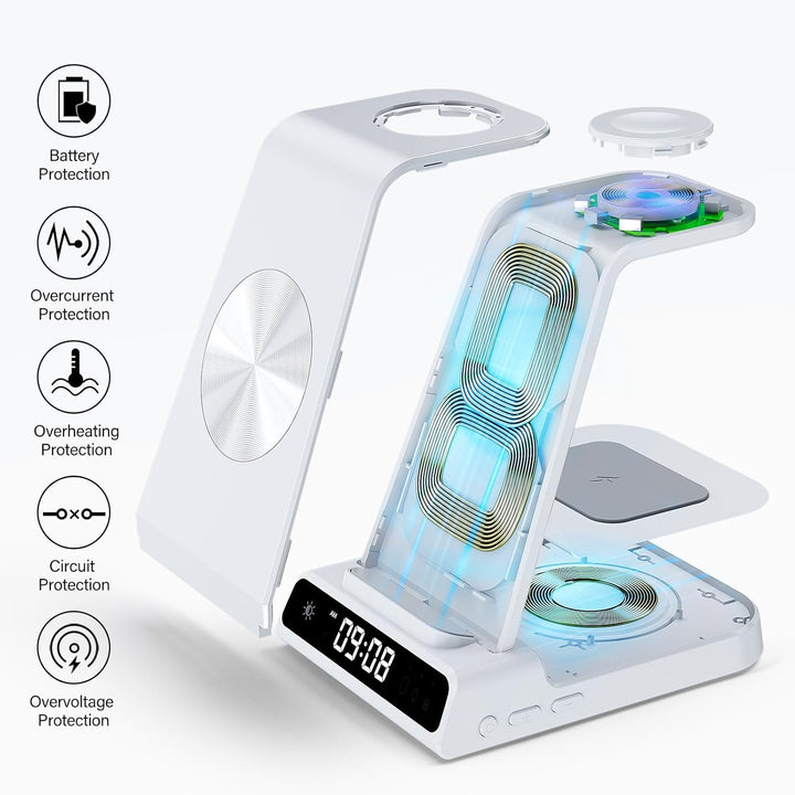 Induktive Ladestation für Samsung S25 Ultra, 3 in 1 Wireless Charger für Samsung Galaxy Watch 8/8 Cl