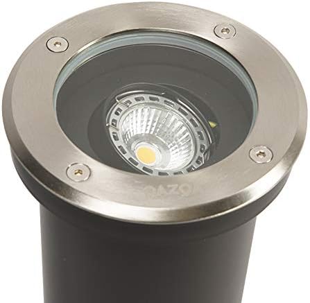 Qazqa - Modern Moderner Outdoor-Bodenstrahler Aussen Befahrbar Stahl I Silber I nickel matt verstell