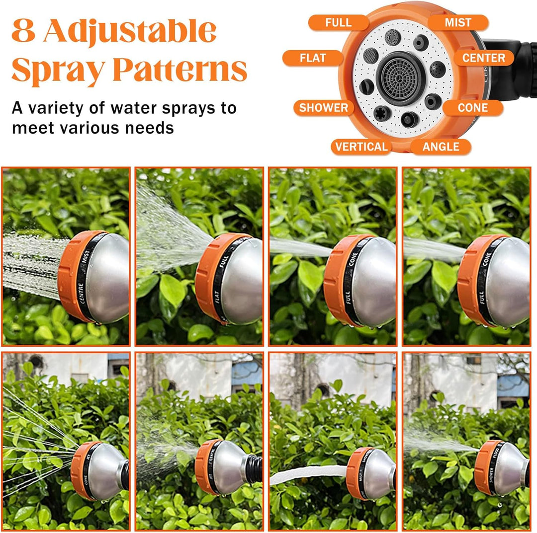 Giessstab 47CM Lang Handbrause Garten Brause mit 8 Sprühbilder Daumensteuerung Gartenschlauch Düse A