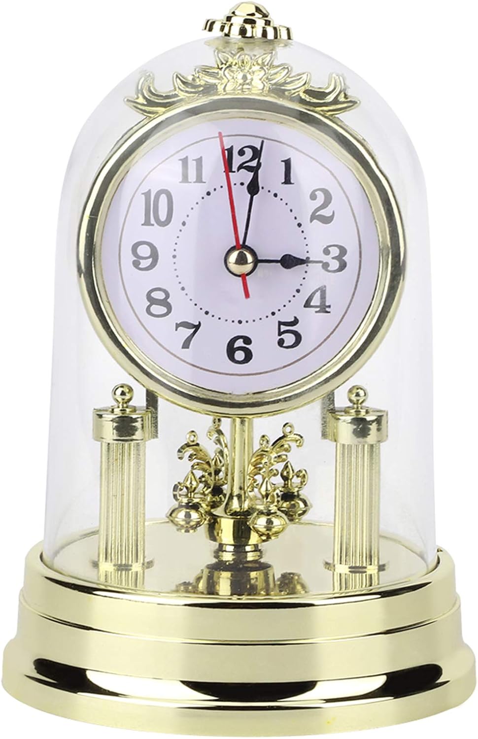 Tischuhr, Europäischer Retro-Stil, Wohnzimmer, Antike Stille Uhr, Uhr, Tischuhr aus Messing, Heimdek