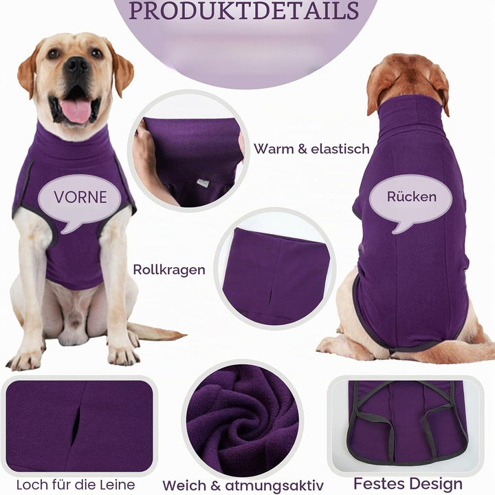 Pullover Hund, Hundemantel Fleece - Warmer und Leichter Hunde-Pulli, Winter- und Outdoor-Mantel für