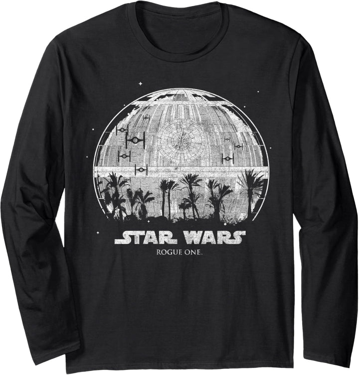 Star Wars Rogue One Palm Tree Death Star Langarmshirt