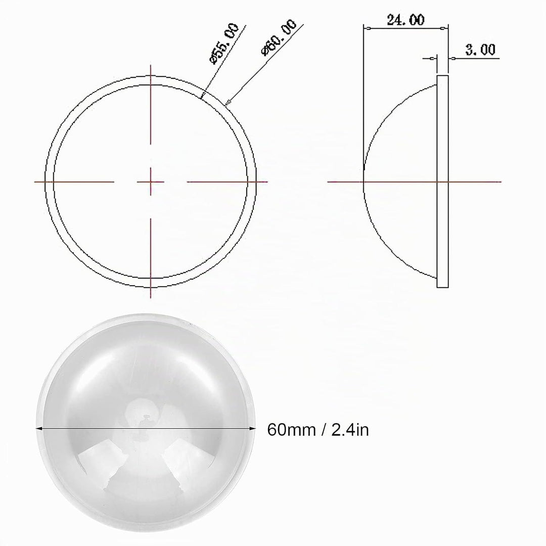 Durchmesser 60 Mm Konvexe Glaslinse für Sonnenuntergangslampen-Lupengläser, Optik Konvexe Linse LED-