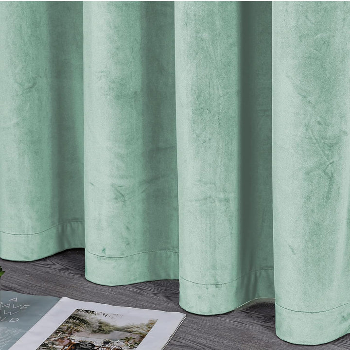 Cleanlevel EST 2016 2 Stück Samtvorhang mit Ösen 140cm x 245cm Samt Vorhang Blickdicht Thermo Gardin