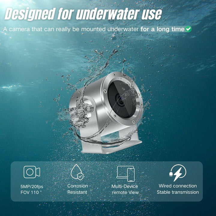 Unterwasserkamera, Aquarium Live Streaming Teich 5MP Kameras mit 32ft Kabel, Kamera