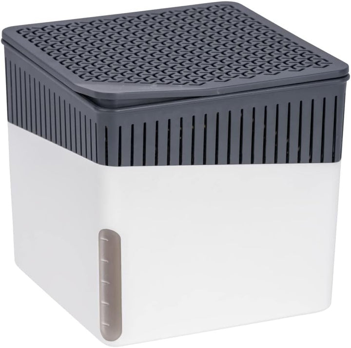 WENKO Raumentfeuchter Cube 1000 g weiss Luftentfeuchter reduziert Schimmel & Gerüche Auffangschale L