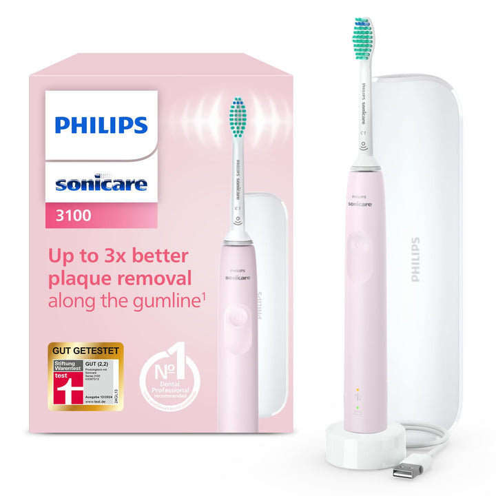 Philips Sonicare 3100 Series elektrische Zahnbürste mit Schalltechnologie, mit Drucksensor und Bürst