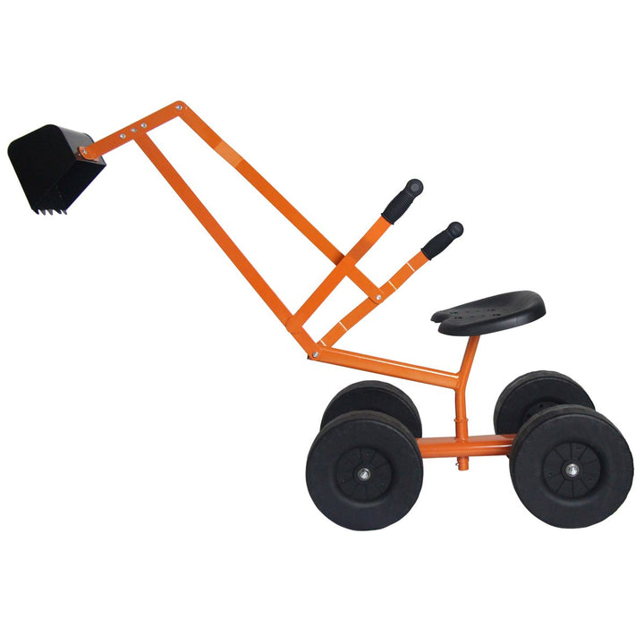 COSTWAY Sitzbagger 360° drehbar, Bagger zum Draufsitzen Metall mit Schaufel & Rädern, Bagger Sandkas