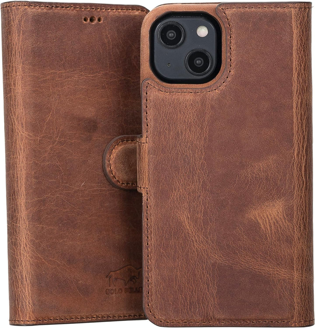 Solo Pelle Lederhülle kompatibel für iPhone 14 in 6.1 Zoll abnehmbare Hülle (2in1) inkl. Kartenfäche