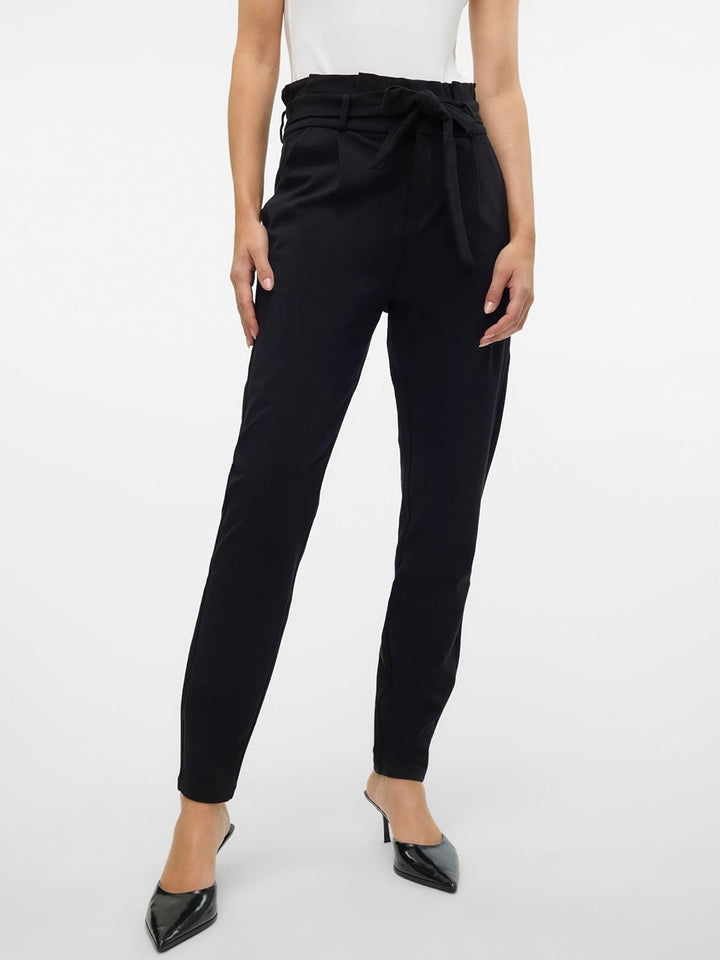 VERO MODA Female Paperbag Hose VMEVA Hohe Taille Hose XS / 34L Schwarz, XS / 34L Schwarz