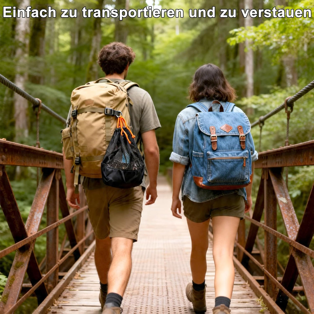 Campingbesteck Set 1 Person, Camping Geschirr Set Edelstahl mit Schalen Teller Tassen Gabeln Löffel
