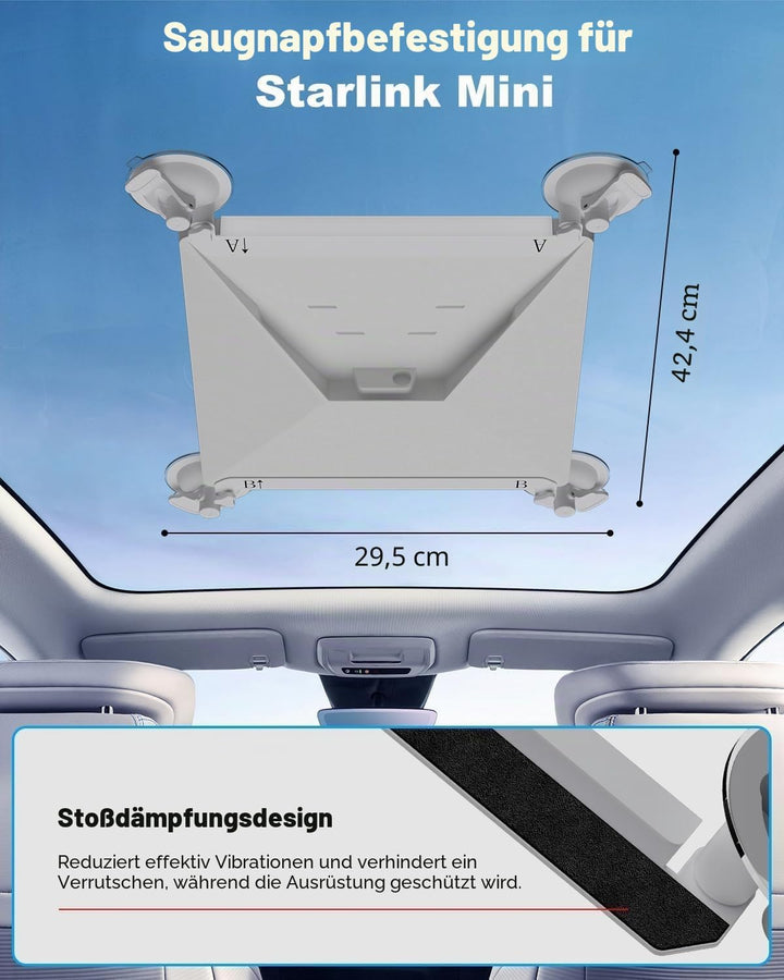 Mwin Starlink Mini-Autohalterung – Langlebige Starlink Mini Zubehör Saugnapfhalterung – Starkes Saug