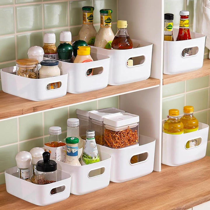 6 Stück Aufbewahrungsbox,Aufbewahrungskorb Kunststoff,Aufbewahrungsboxen storage boxes mit Griff für