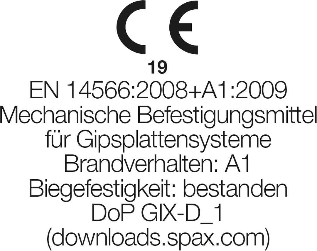 SPAX GIX-D Schnellbauschrauben 3,5 x 25 mm, Vollgewinde, 1000 Stück, Bohrspitze, Kreuzschlitz-H2, Tr