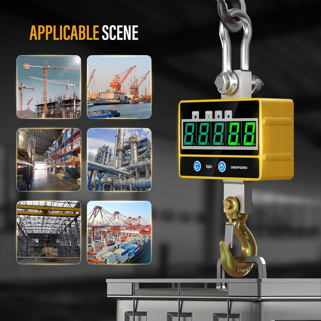 Yontwe Elektronische Hängewaage 2000kg Industrielle schwere Hängewaage Wiederaufladbare superklare d