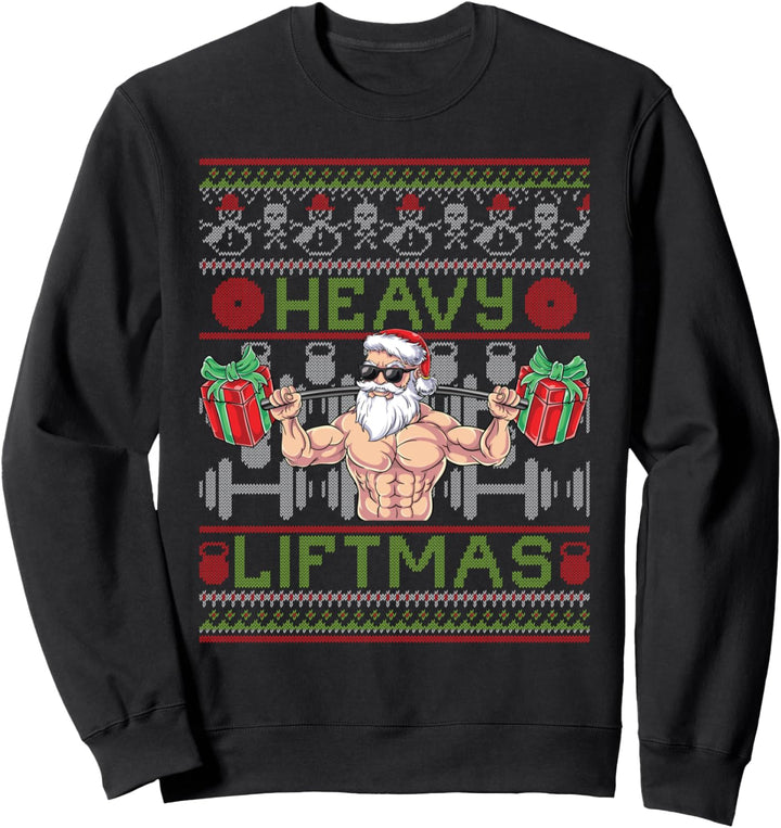 Heavy Liftmas Santa Klaus Bodybuilder Weihnachten Fitness Sweatshirt