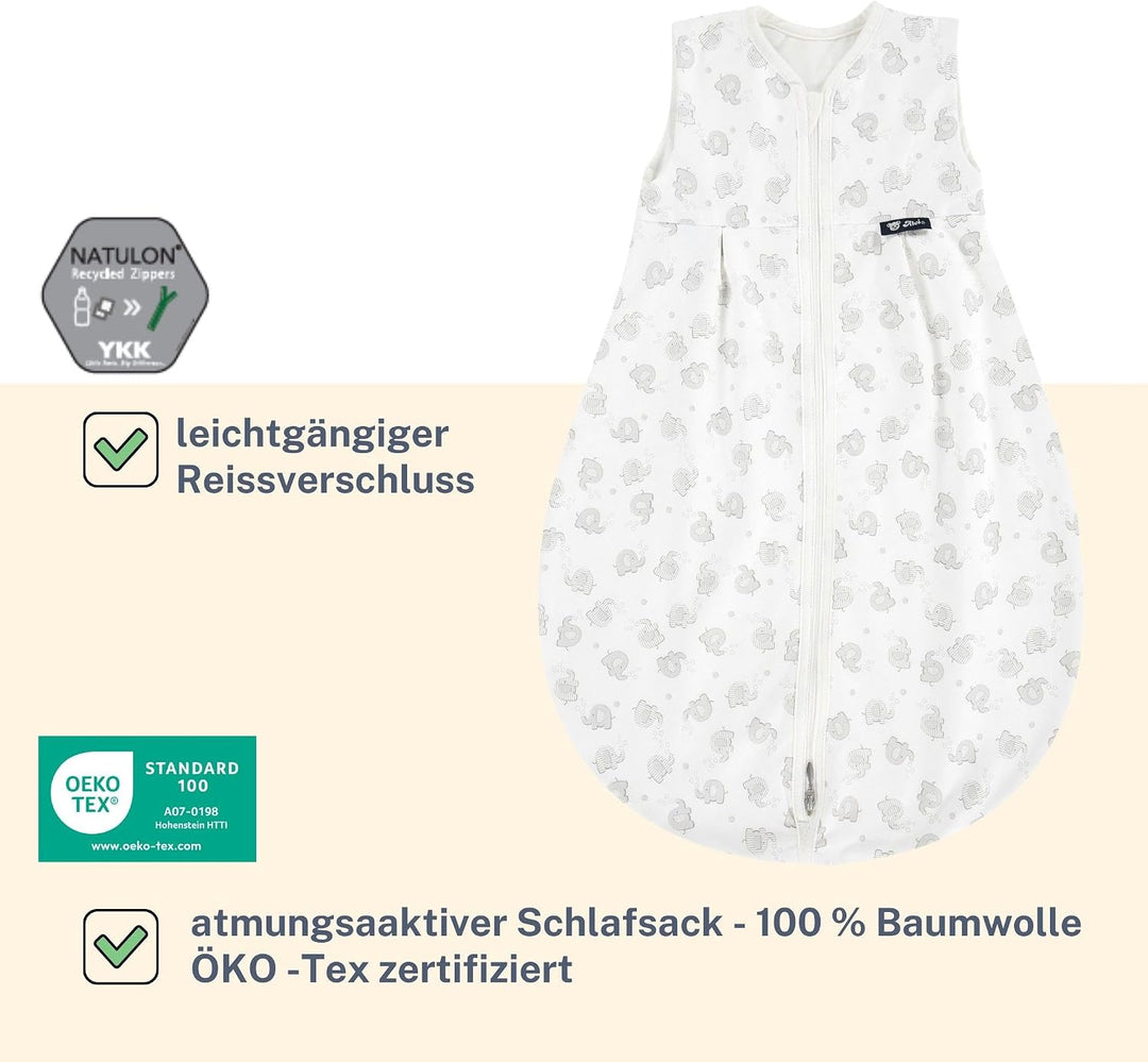 Alvi Schlafsack Baby Mäxchen light I leichter Babyschlafsack ärmellos I Sommerschlafsack Jungen und
