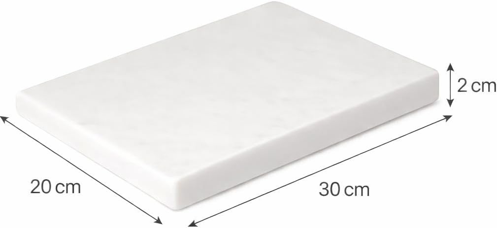 Little Marble Table Schneidebrett aus weissem Marmor, 30,5 x 20,3 cm, elegantes Tablett für Küche, S