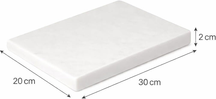 Little Marble Table Schneidebrett aus weissem Marmor, 30,5 x 20,3 cm, elegantes Tablett für Küche, S