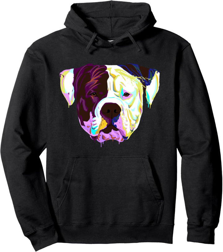 Bunter Old Country Bulldog Splash Hund American Bulldog Pullover Hoodie