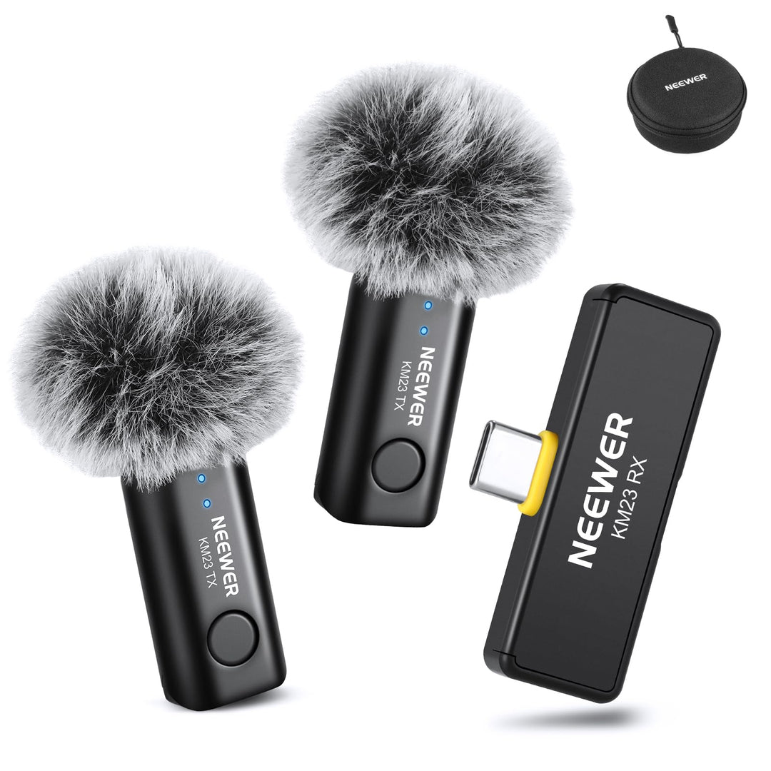NEEWER Kabelloses Lavalier Mikrofon Set für USB C, omnidirektionales Kondensatormikrofon, kompatibel