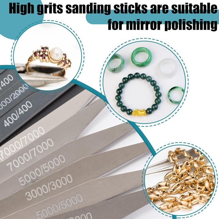 Honoson 40 Polierstäbe für Kunststoff Modell Metall Holz Schleifstäbe Modellbau Werkzeug Schleifpapi