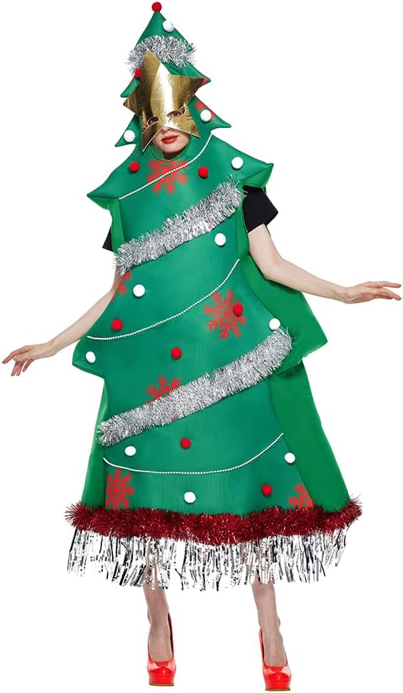 EraSpooky Weihnachtsbaum Kostüm für Erwachsene Unisex Weihnachtsfeier Kostüm