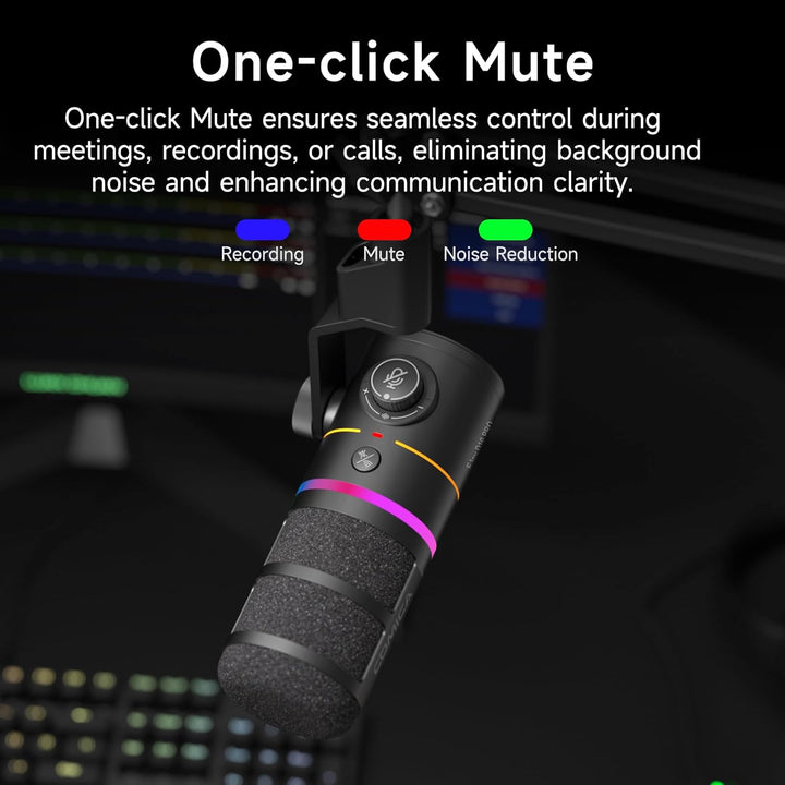 COMICA EJoy D10 Pro Mikrofon Cardioid Dynamisches USB-C/XLR Mikrofon mit 48kHz/24bit, RGB-Beleuchtun