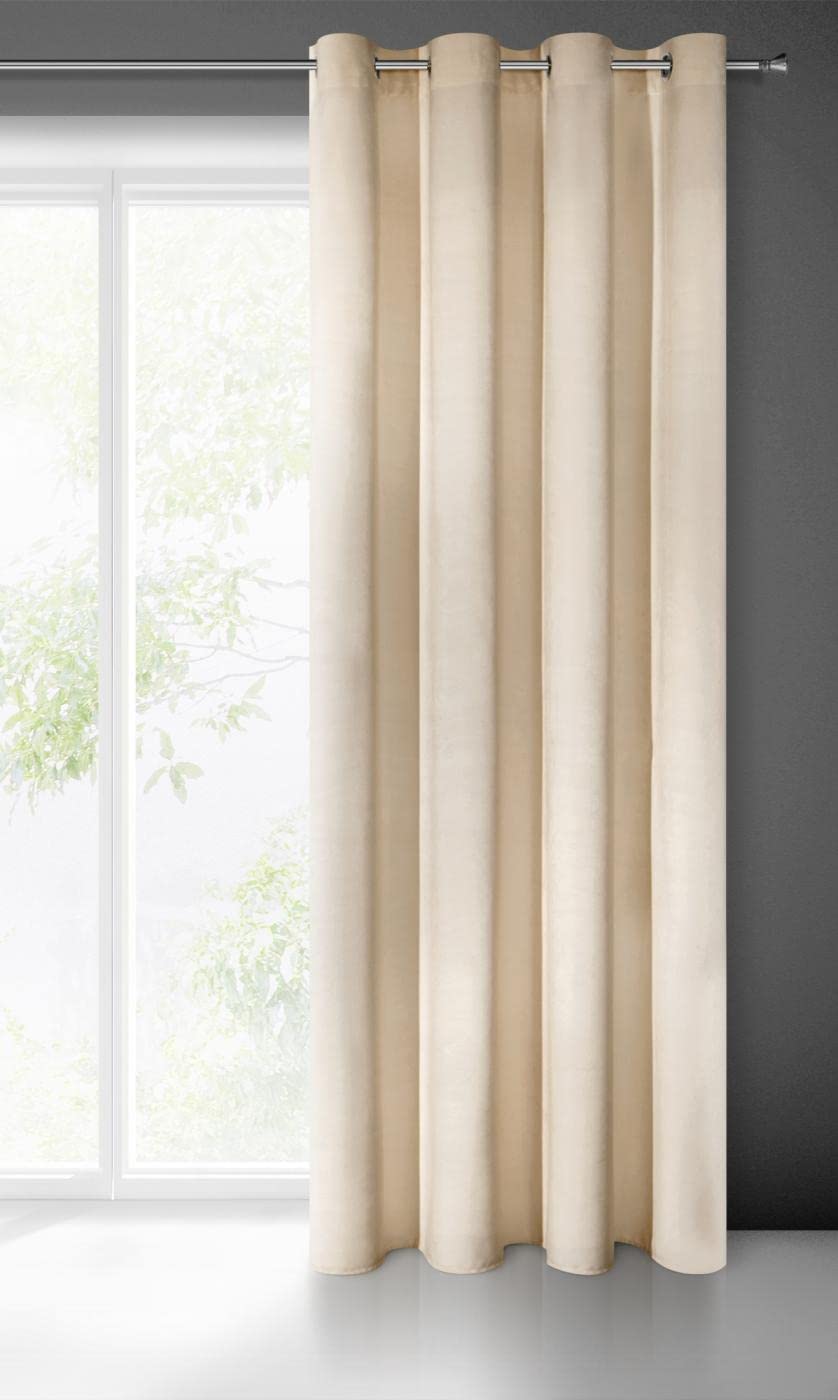 Eurofirany Villa Vorhang Samt Velvet Weich 10 Ösen-1 Stk. Edel Gardine Dick 290 g/m2 Elegant Glatt E