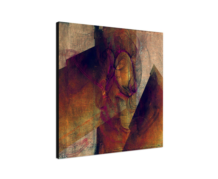 Paul Sinus Art Abstraktes Bild Braun Beige Grau Pink gelb auf Leinwand Abstrakt185- dekorativer Eint