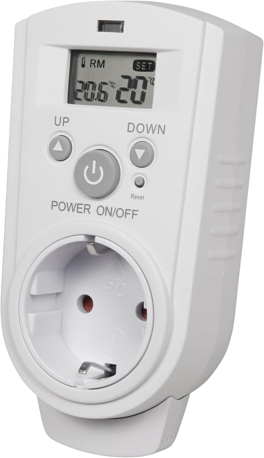 MC Power - Steckdosen-Thermostat Klimaregelung | TCU-530 | 5-30 °C, max. 3.680W, 230V/16A, mit Displ
