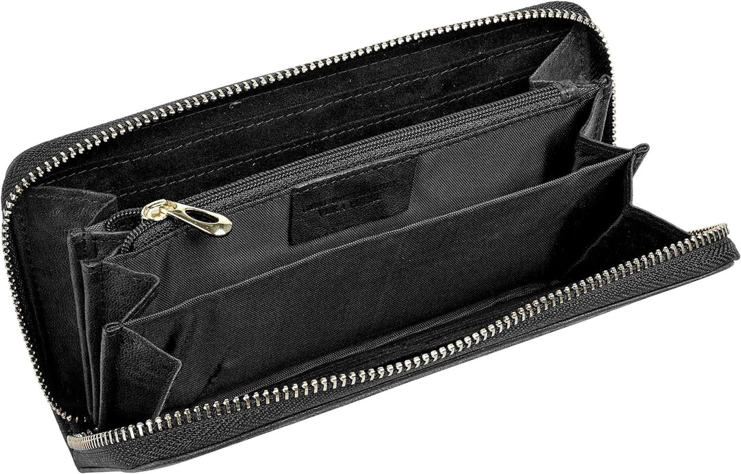 BAGAN Geldbörse Echt Leder schwarz Damen - 021309, Schwarz