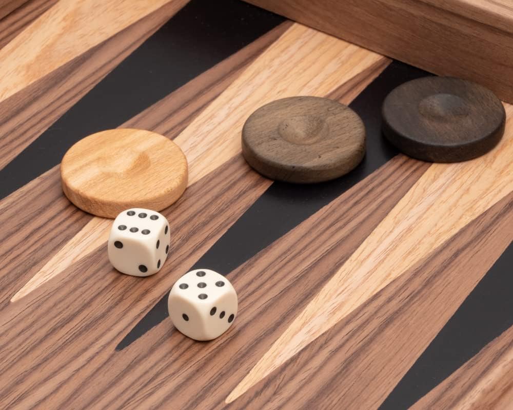 Backgammon-Set - Turnierbrett aus Walnuss- und Ahornholz - Premium Edition
