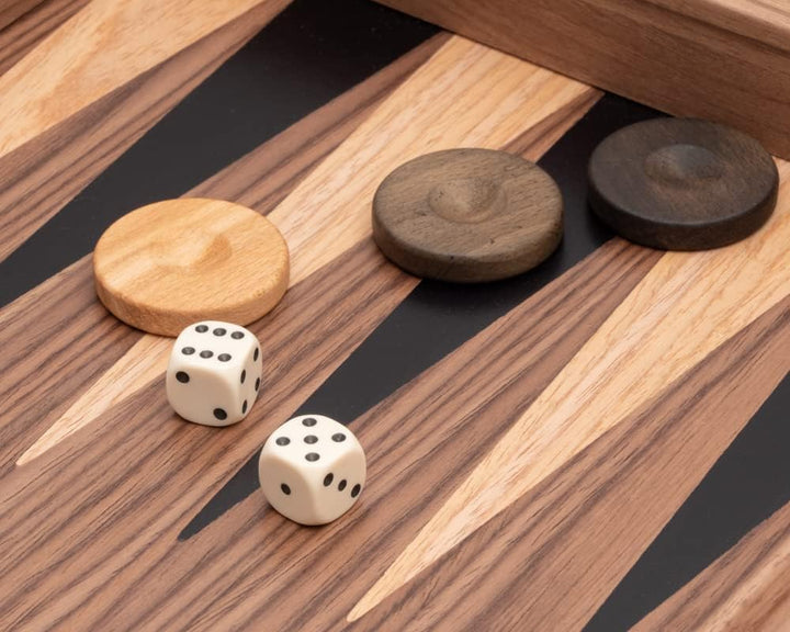 Backgammon-Set - Turnierbrett aus Walnuss- und Ahornholz - Premium Edition