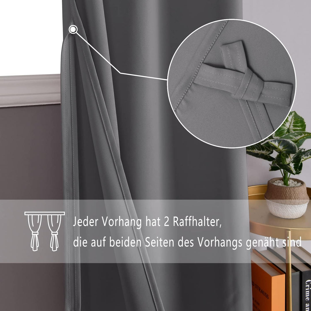 DWCN Vorhang Blickdicht Verdunkelungsgardinen mit Ösen 2 Stücke Thermogardine für Wohnzimmer,Schlafz