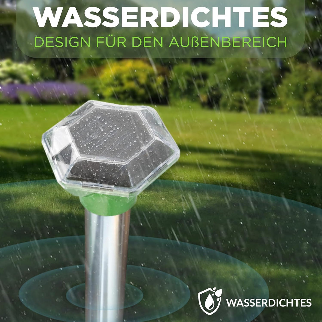 ISOTRONIC Maulwurfabwehr zum Vertreiben von Maulwürfen, Wühlmäusen & Schlangen – Solar Maulwurfschre