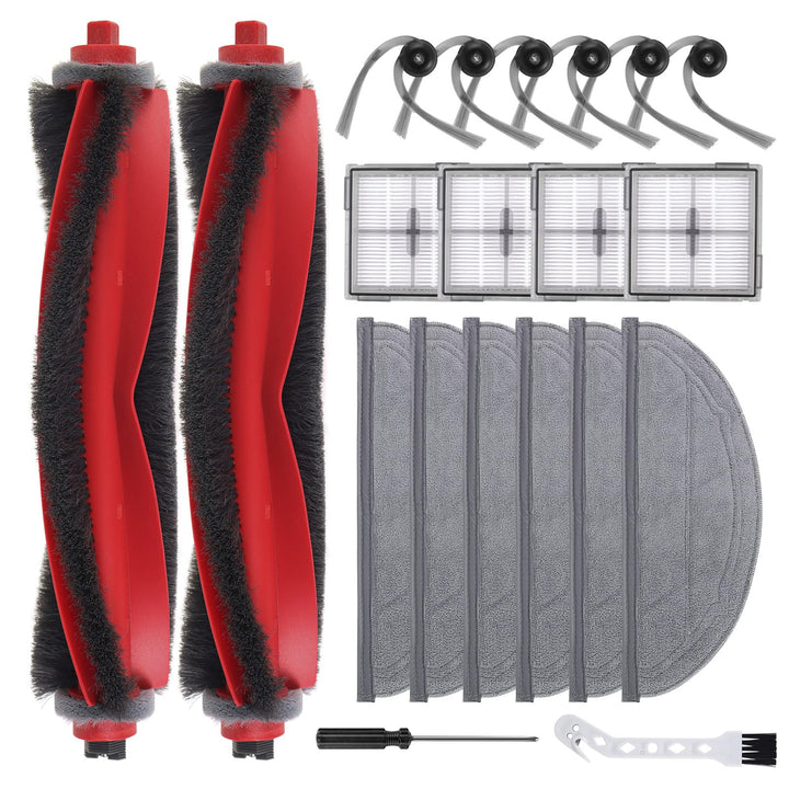 Zubehör Ersatz Kompatibel für Roborock Q10 S5/Q10 S5+ Plus Saugroboter, 2 Hauptbürste, 4 Filter, 4 S