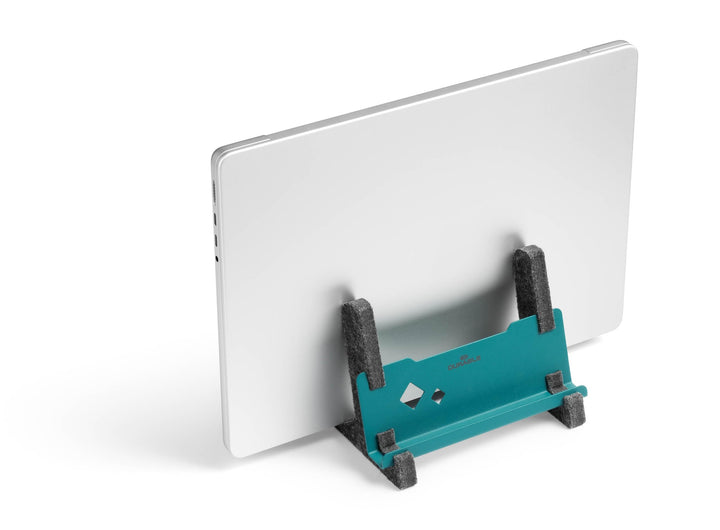 Durable Laptop Ständer Vertical Effect, aus 60% recyceltem PET-Filz, Laptop Halter mit Handy/Tablet