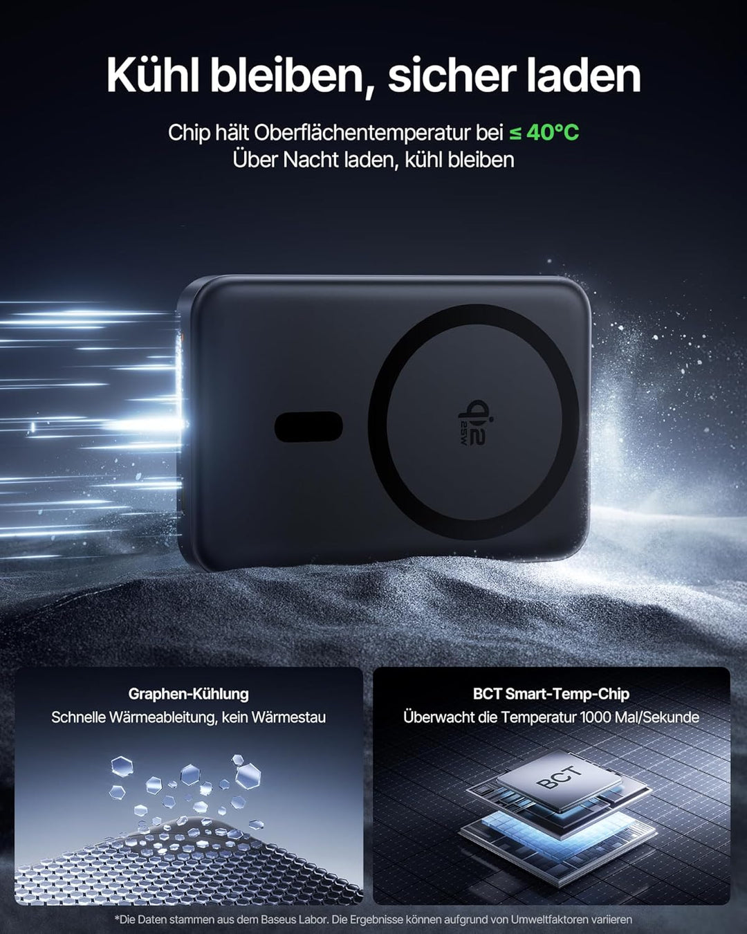 Baseus EnerFill FM21 Qi2.2 25W Magsafe Powerbank, 10000mAh Power Bank Magnetische, PD USB C 45W Schn
