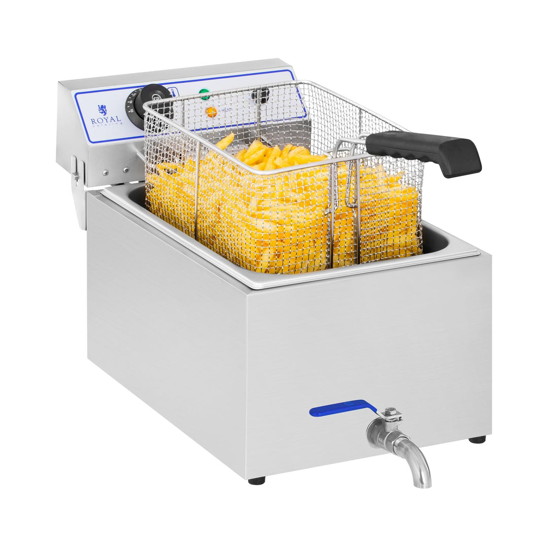 Royal Catering Elektro-Fritteuse Edelstahl (Kapazität 17 L, 3.000 W, Thermostat, Temperaturbereich 6