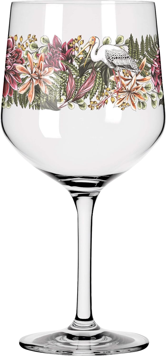 RITZENHOFF 3691001 Gin-Glas 700 ml - Serie Schattenfauna Set Nr. 1 – 2 Stück, Storch & Schmetterling